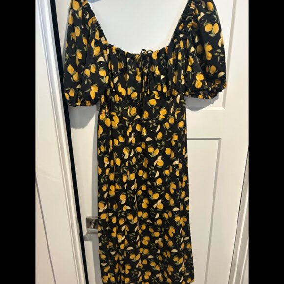 NWOT Cider Women’s Size 4X lemon midi dress - Picture 2 of 6